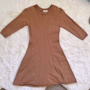 Aritzia A-Line Sweater Dress XS - Camel